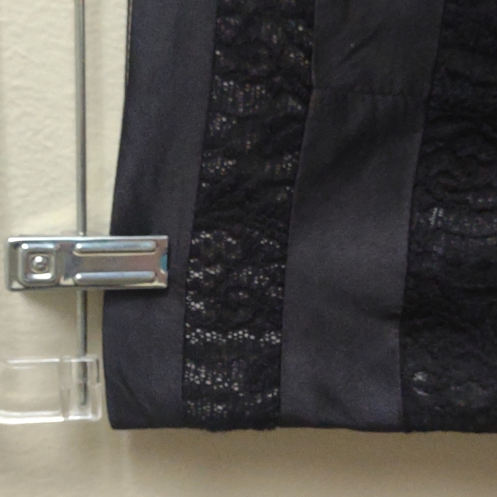 Worthington/JCPenny "black flower lace" lined wool blend skirt Size 10 - Picture 2 of 11